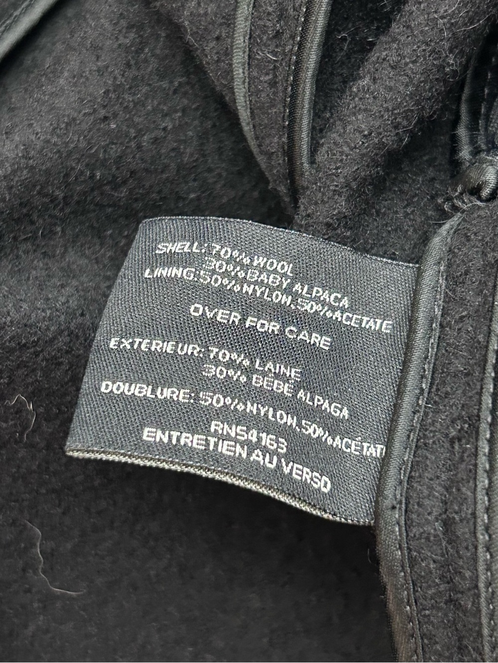 🖤MAKE OFFER🖤 Cole Haan Black Wool Attached Scarf Belted Winter Jacket Coat 8 - Picture 4 of 8